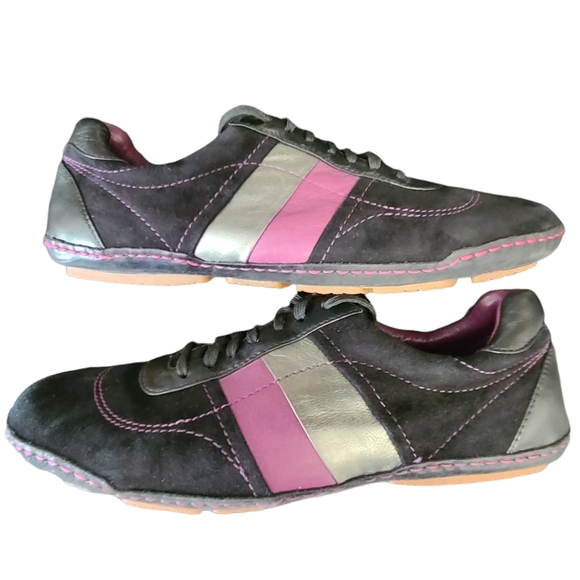 Cole Haan Size 7B Women's Air Astra Lace-Up Purple Black Suede Fashion Sneakers - Picture 5 of 9